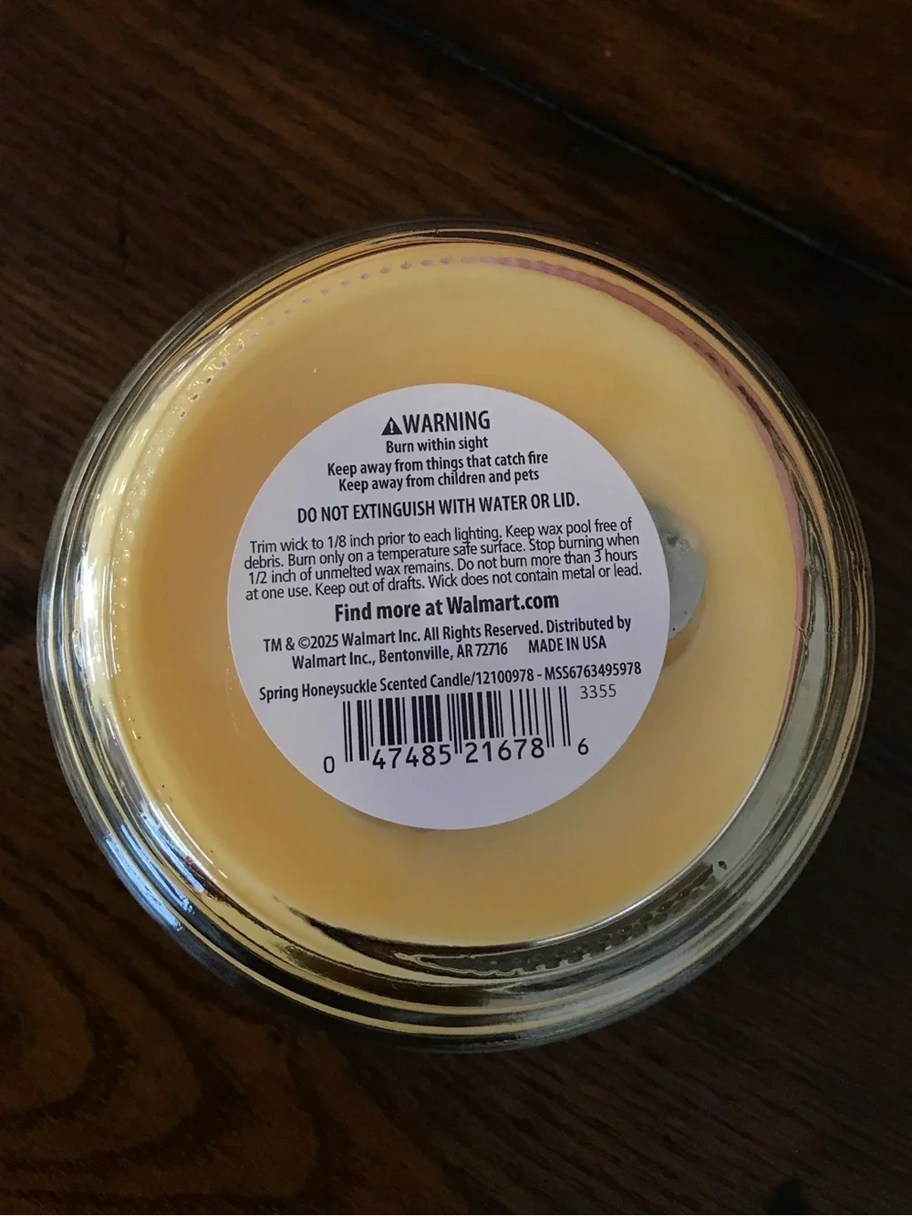 🔴 4/$15 Mainstays New Spring Honeysuckle 3-Wick 11.5oz Glass Jar Yellow Candle